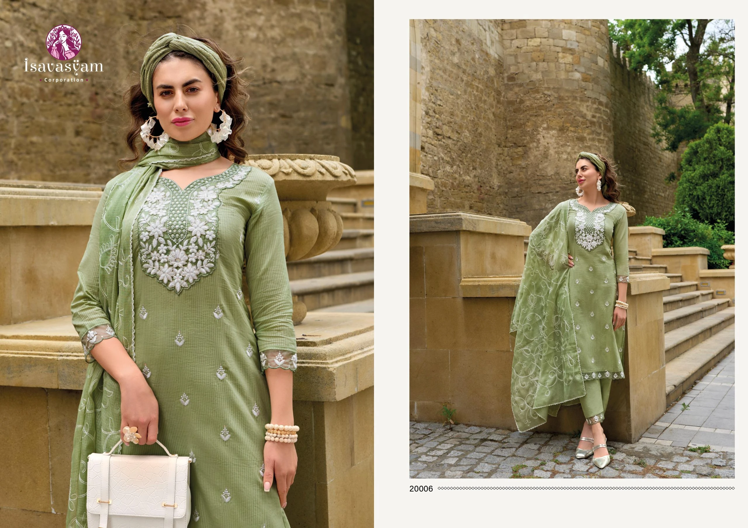 Isavasyam Cotton Sali Vol-02 100% Cambric Cotton Wholesale Readymade Salwar Suit Catalog — Wholesale Salwar Suits, MPA wholesale from Surat — view 2